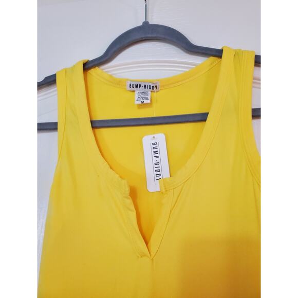 Bump Biddy Maternity Sunny Yellow Casual Stretchy Midi Dress NWT, Size Medium - Picture 3 of 10